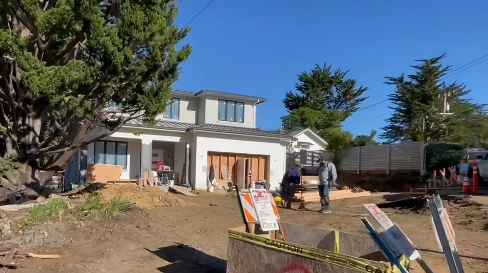 Front yard of dirt and debris before landscaping