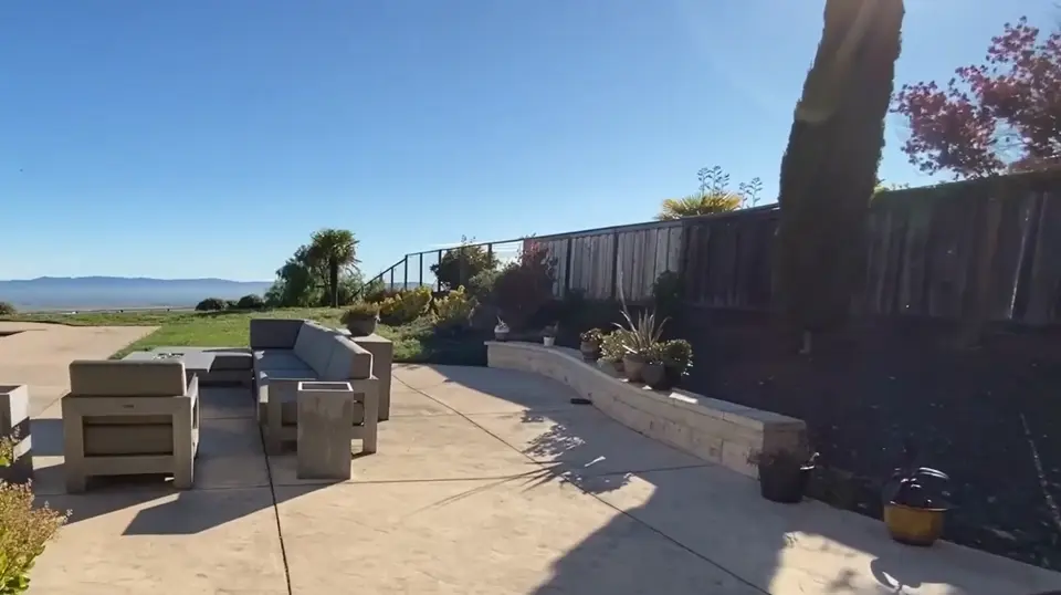 Backyard patio area before demolition and rebuild